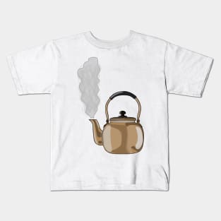 Stovetop or hob kettle cartoon illustration Kids T-Shirt